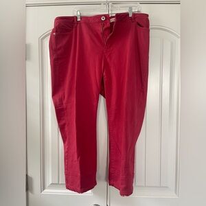J. Jill Red Denim Cropped Pants size 20